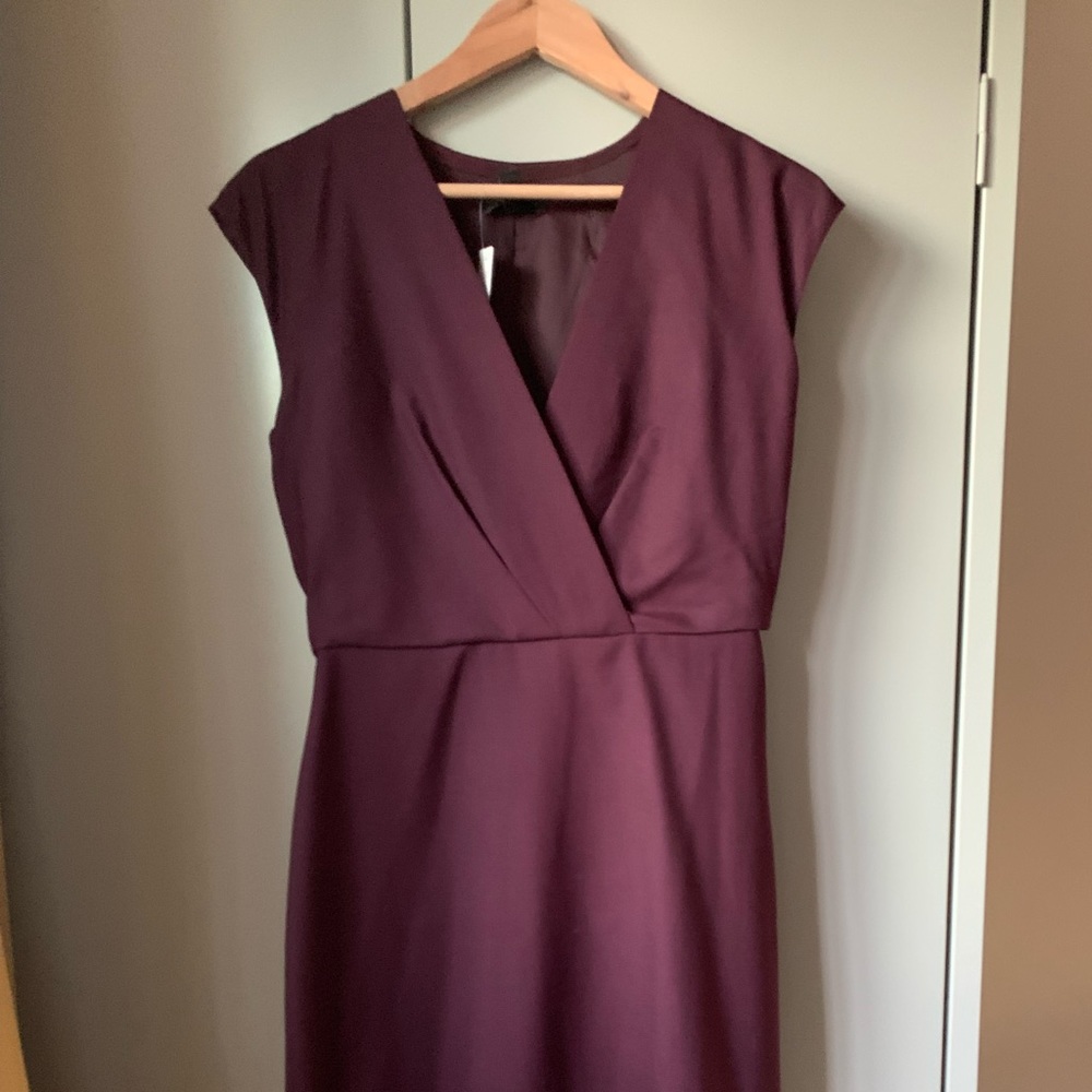 J crew V neck dress in super 120s wool